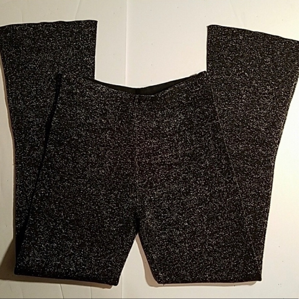 Zara knit sparkle stretch crop flare pant